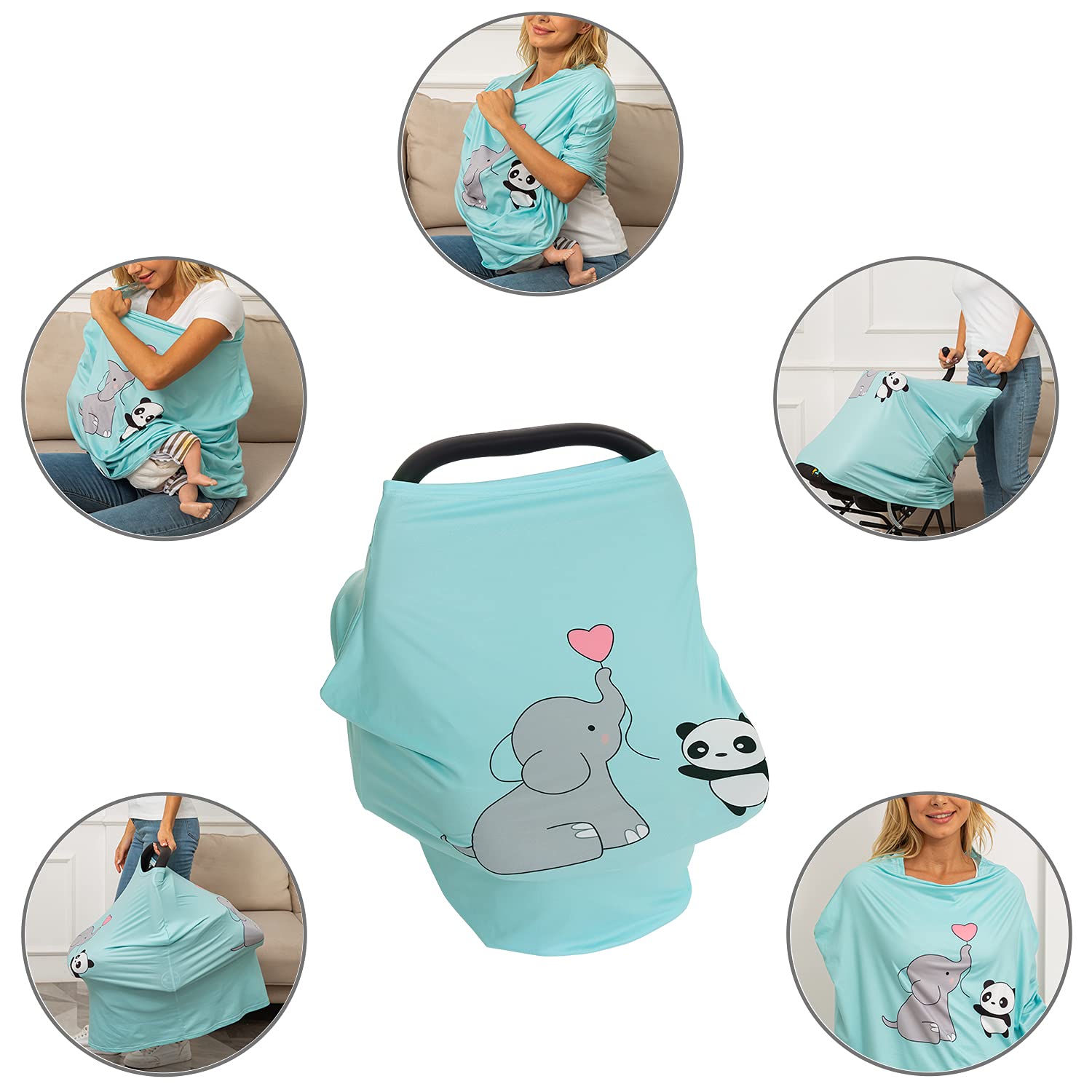 PPOGOO Nursing Cover for Breastfeeding Super Soft Multi Use for Baby Car Seat Covers Canopy Shopping Cart Cover Scarf Light Blanket Stroller Cover - Image 4
